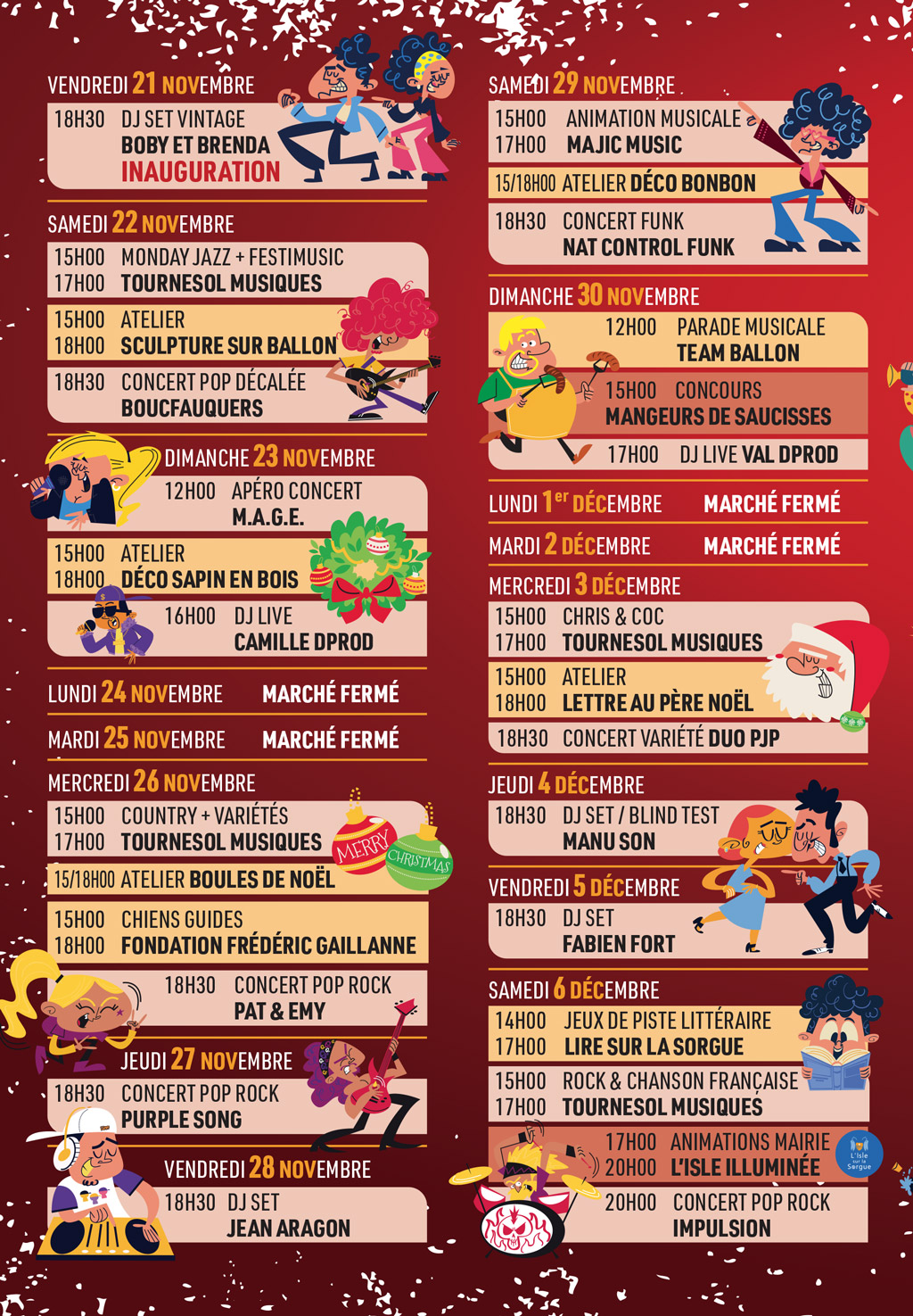 Noël en Vaucluse - Le Village de Noël à L'Isle-sur-la-Sorgue - Le programme 2025 partie 1